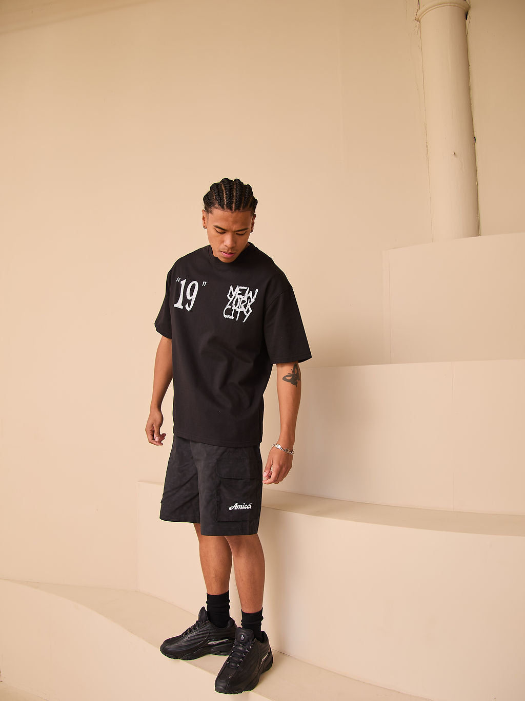 Caballo Graphic Oversized T-Shirt Zwart