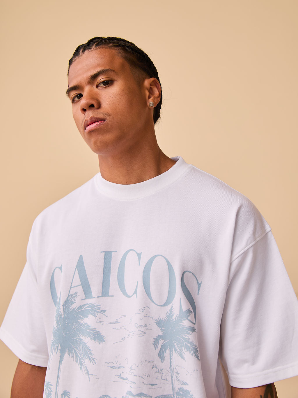 Caicos Wit Grafisch T-shirt