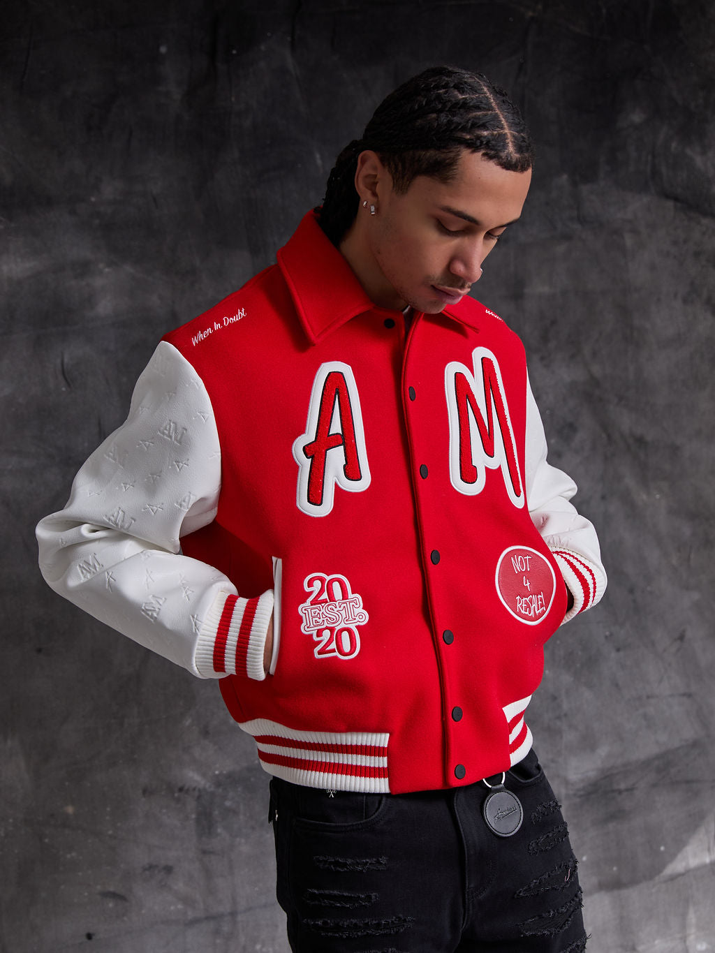 Rouge Varsity-Jacke