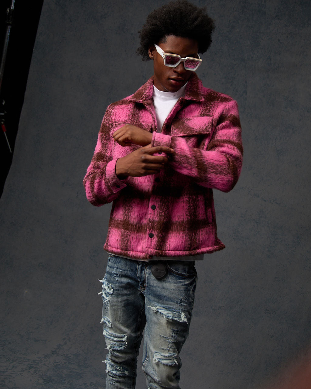 Camisa Rosa Mohair Gennaro