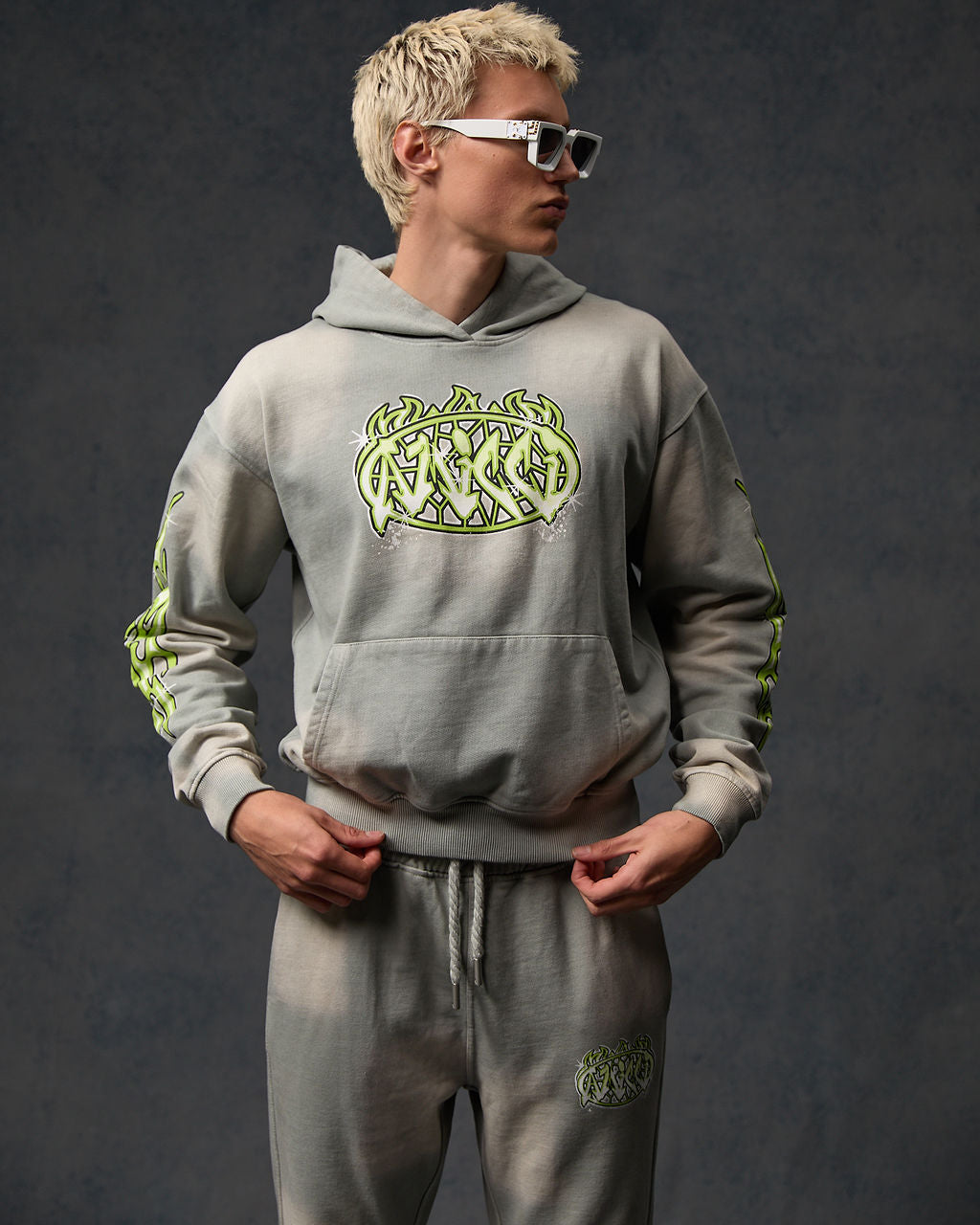 Paola Grafische Hoodie Grijs