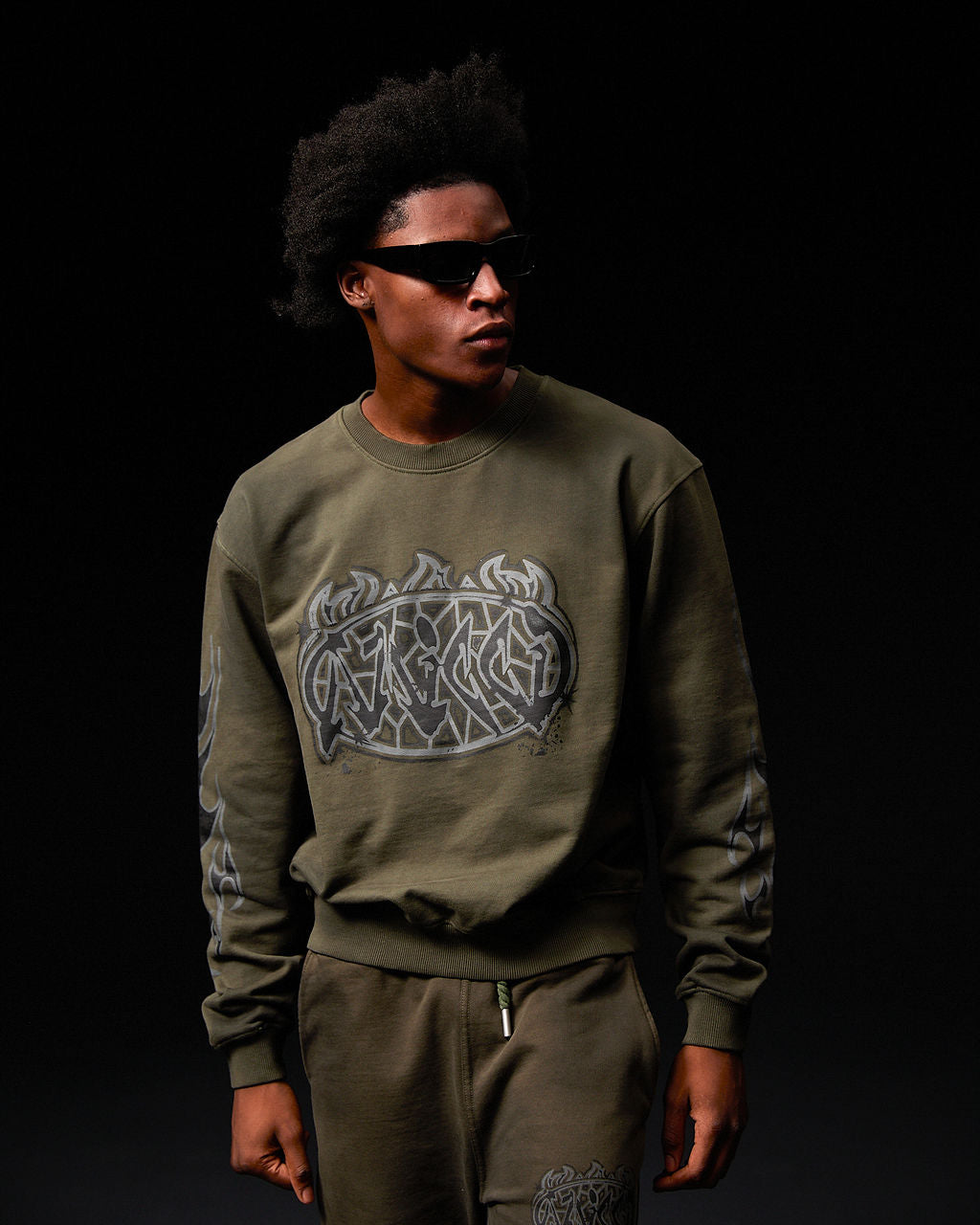 Honova Graphic Crewneck Vert