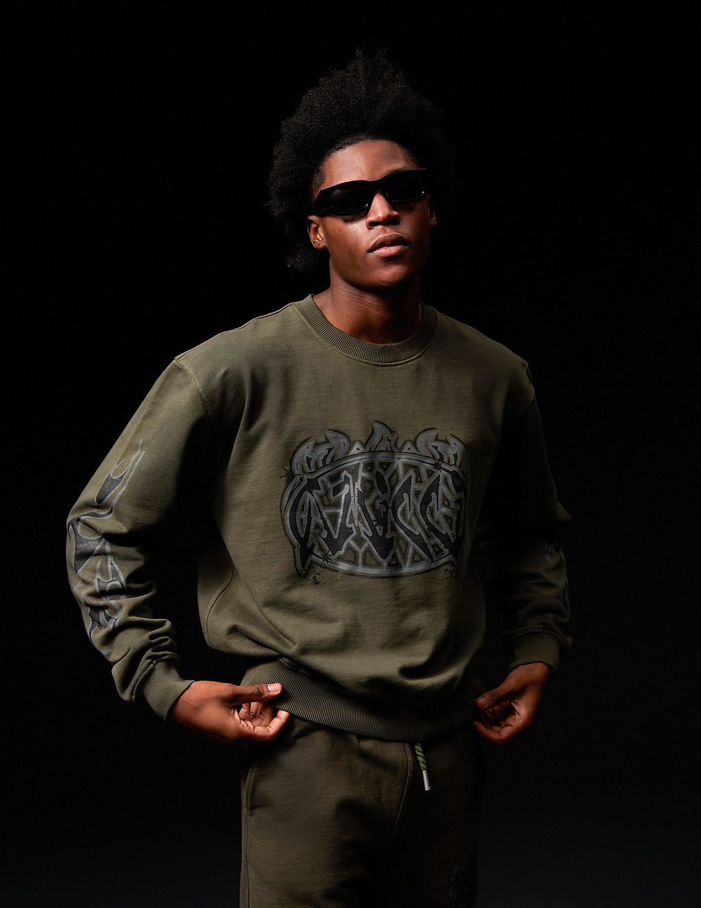 Honova Graphic Crewneck Vert
