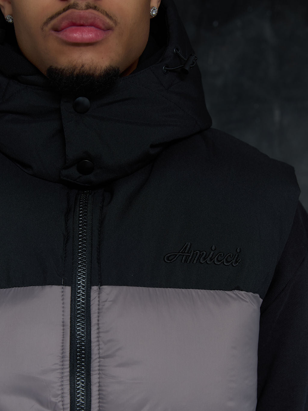 Fausta Grey Puffer Weste