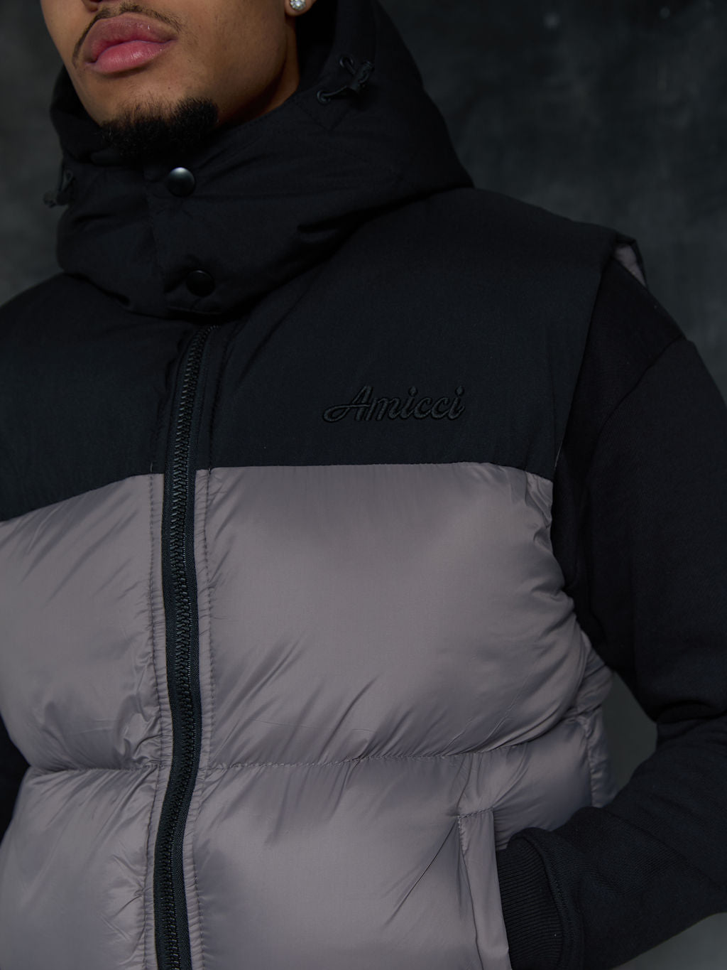 Fausta Grey Puffer Weste