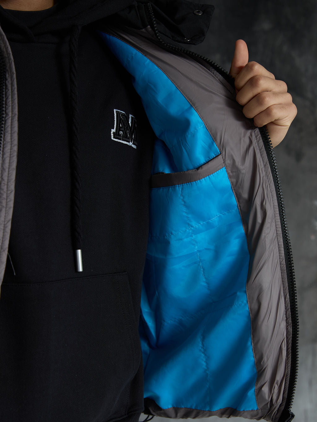 Fausta Grey Puffer Weste