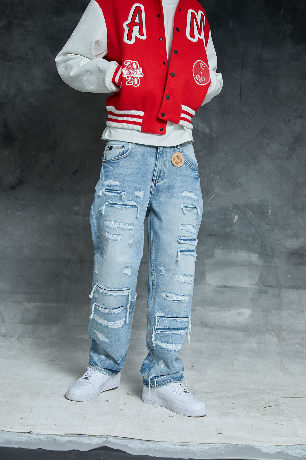 Jean déchiré bleu clair Manuel