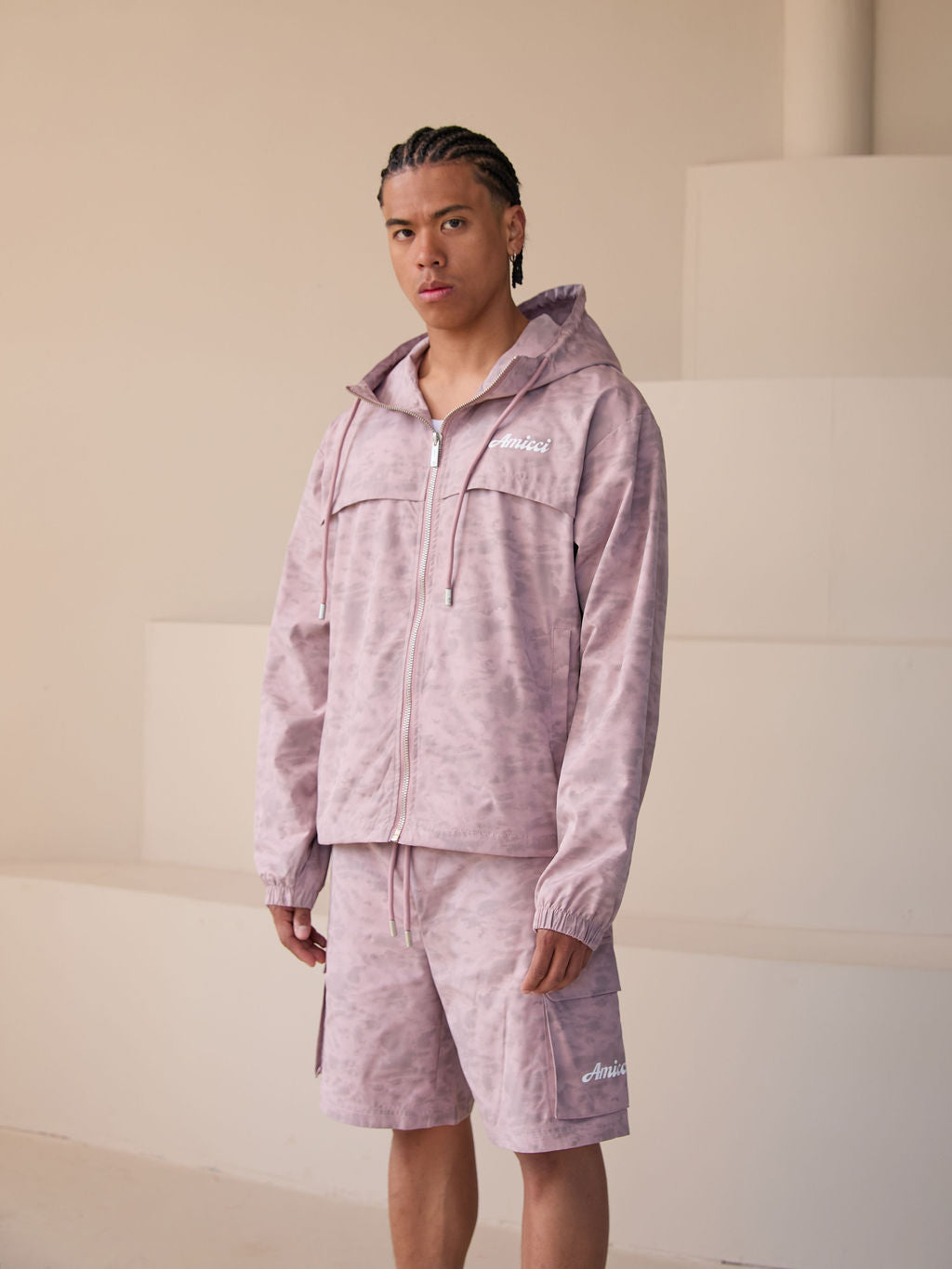 Almeria Windbreaker Set Pink