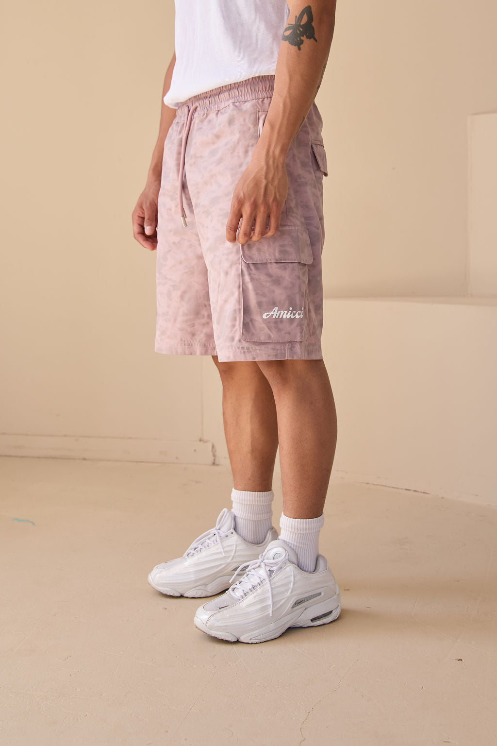 Almeria Patroon Shorts Roze