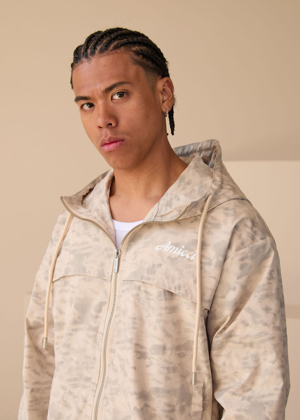 Almeria Patroon Windbreaker Jas Beige