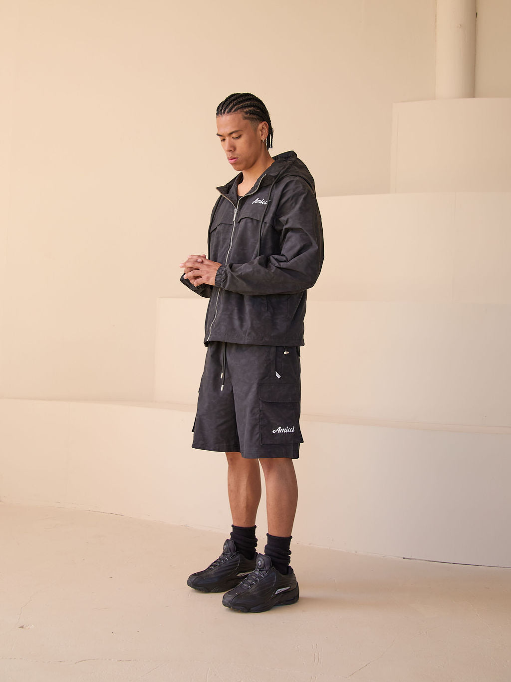 Almeria Windbreaker Set Black