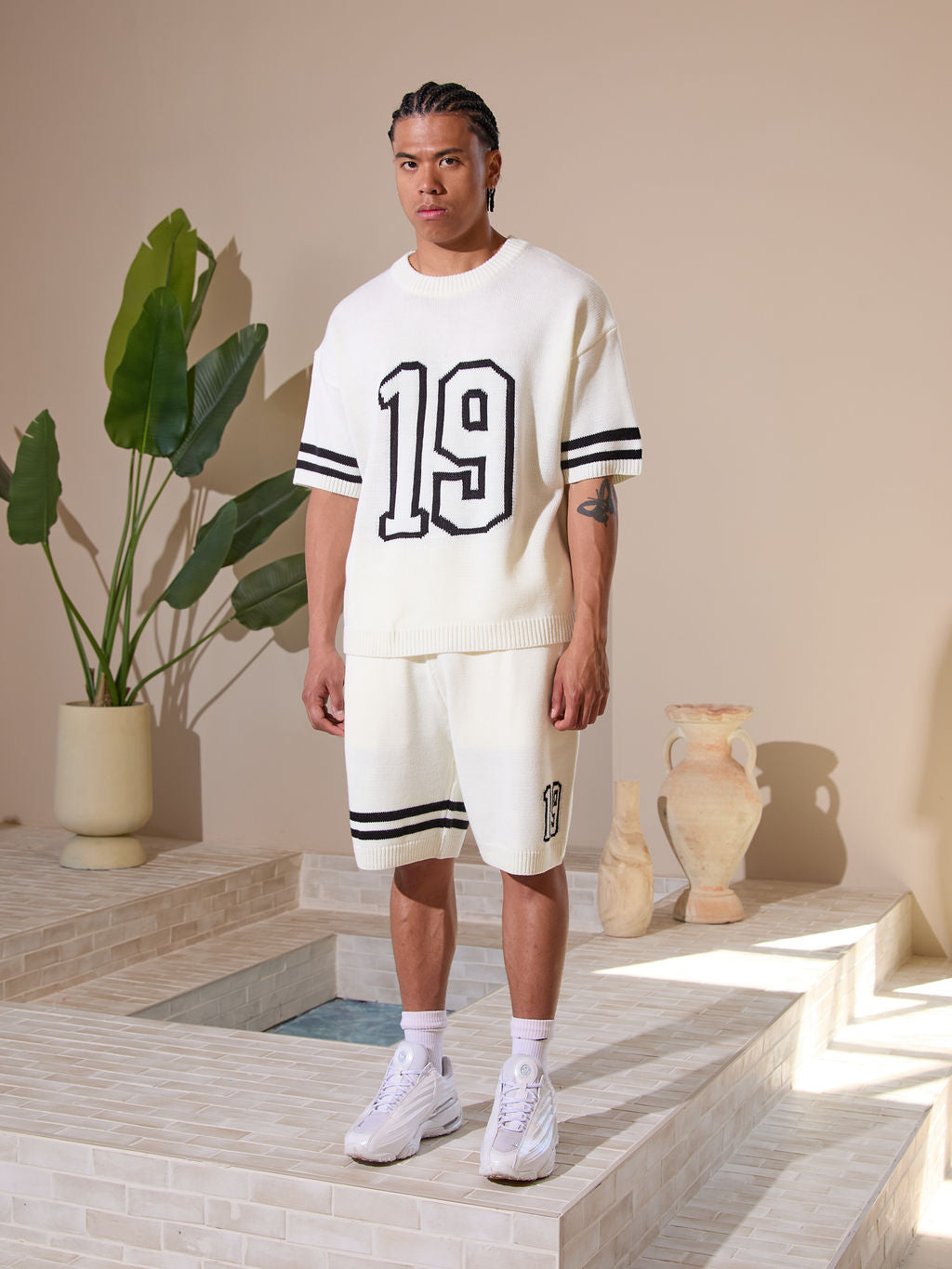 Nantes Strick-T-Shirt Weiß