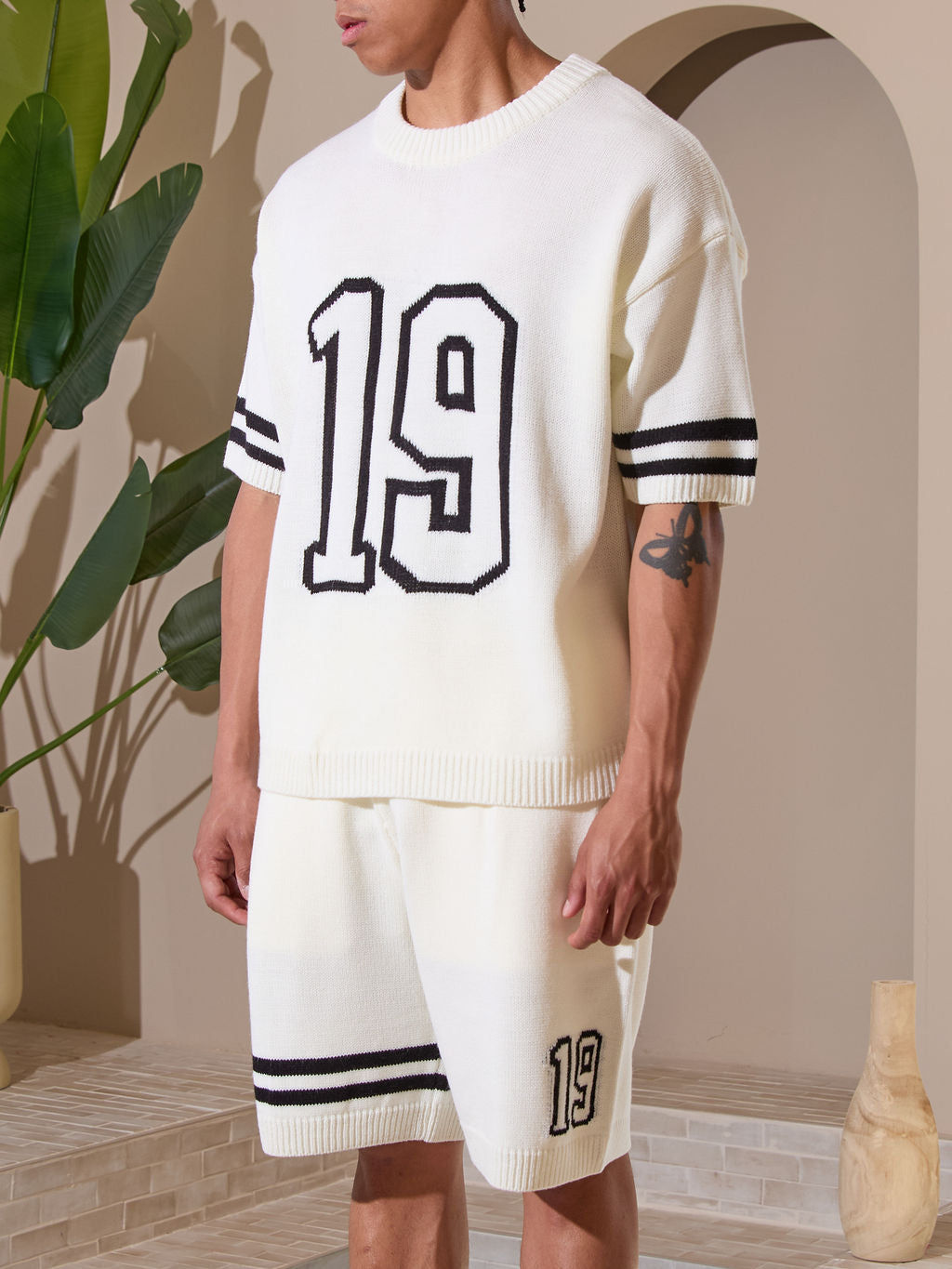 Nantes Strick-T-Shirt Weiß
