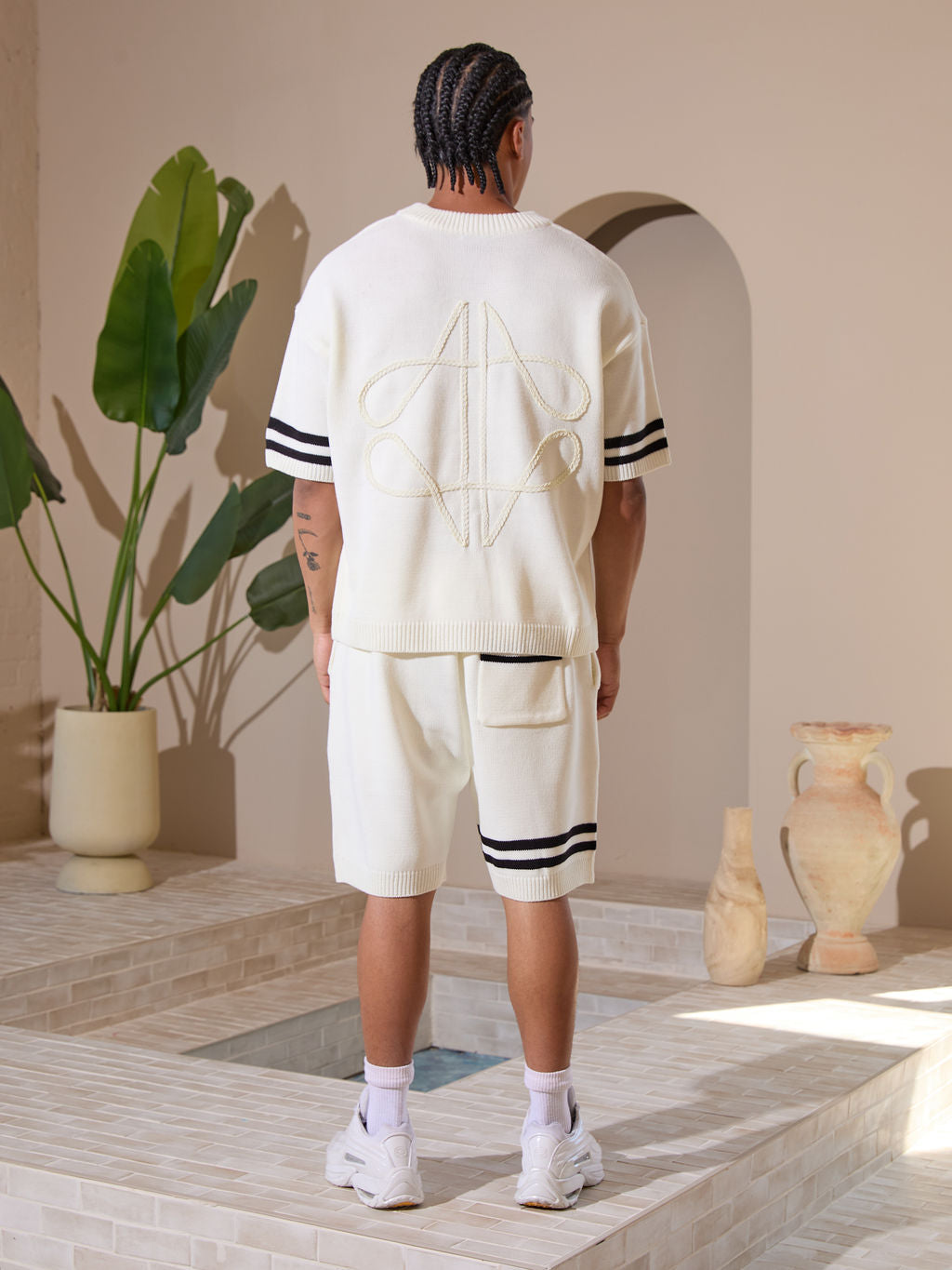 Nantes Strick-T-Shirt Weiß