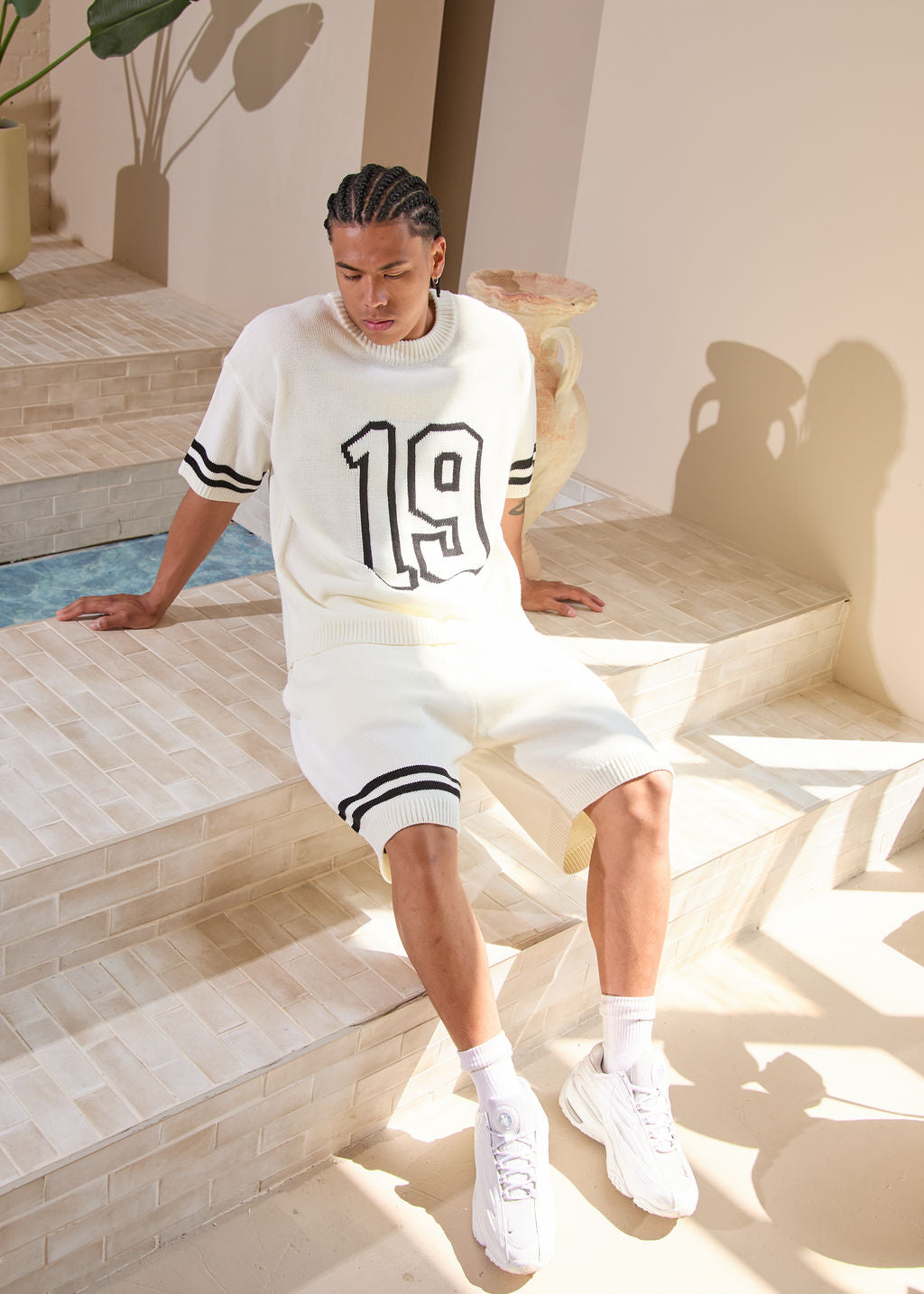 Nantes Strick-T-Shirt Weiß