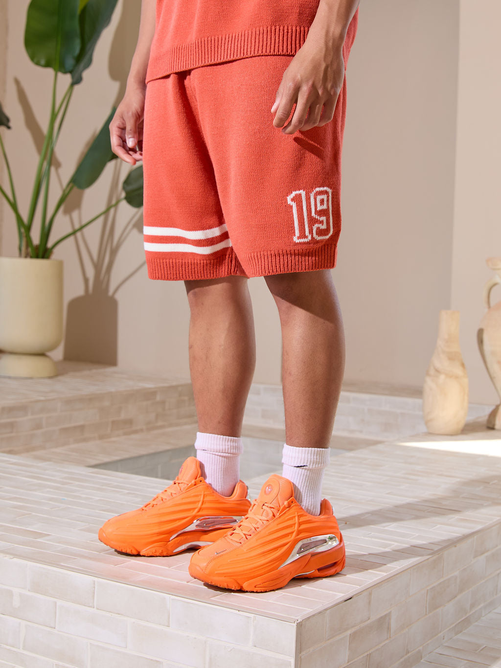 Shorts en jersey tricoté orange Nantes