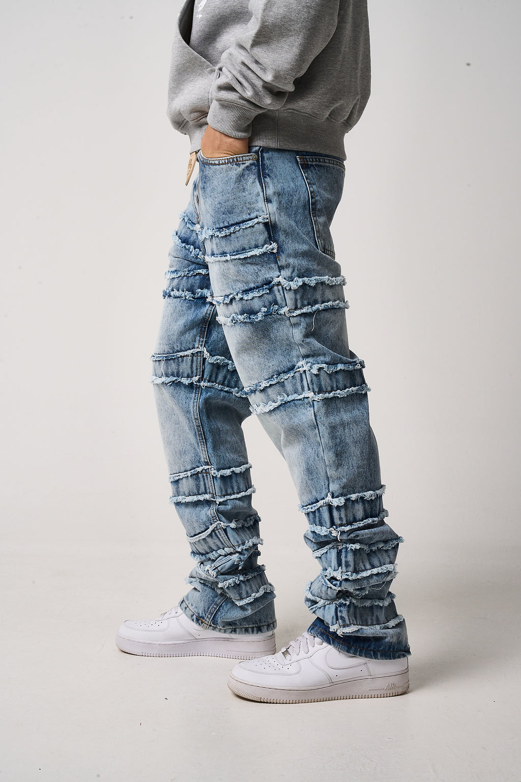 Caspian Stacked Jean Blue