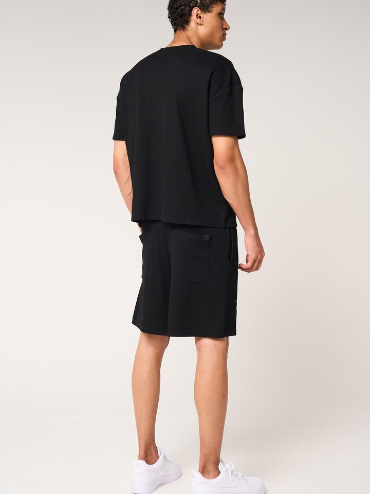Tempest Waffle Knit T-Shirt Black