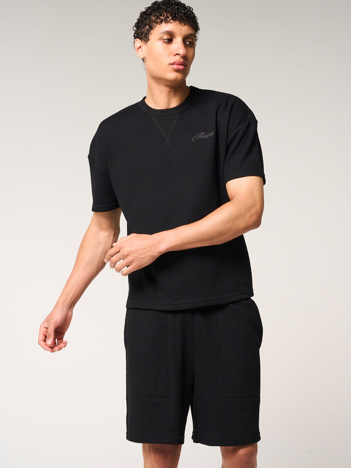 Tempest Waffle Knit Shorts Black