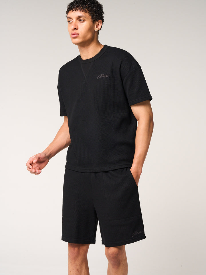 Tempest Waffle Knit Shorts Black