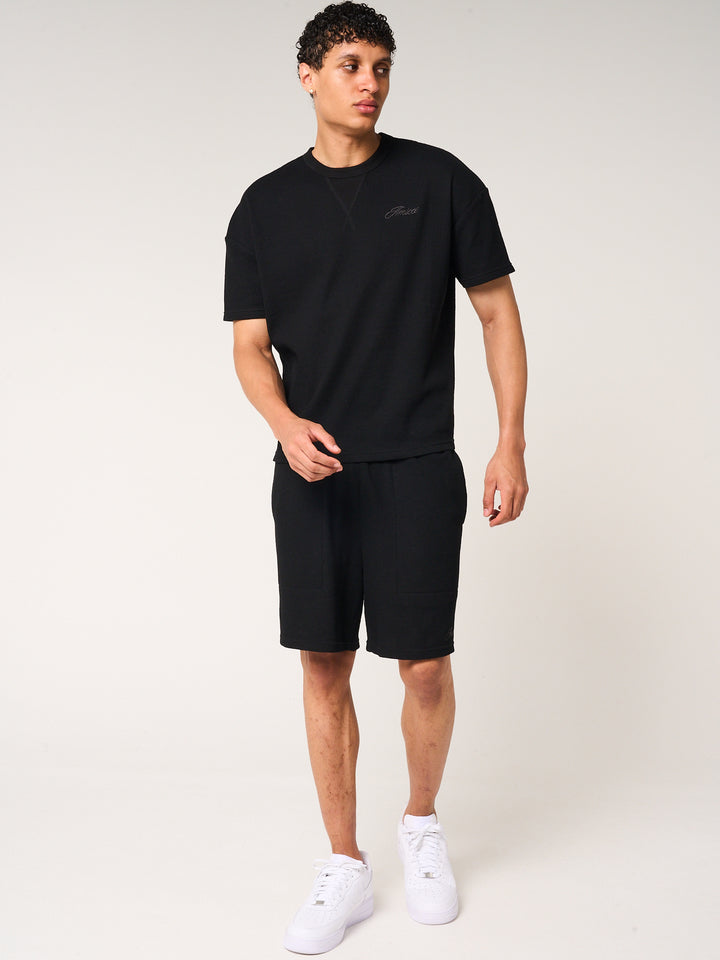 Tempest Waffle Knit T-Shirt Black