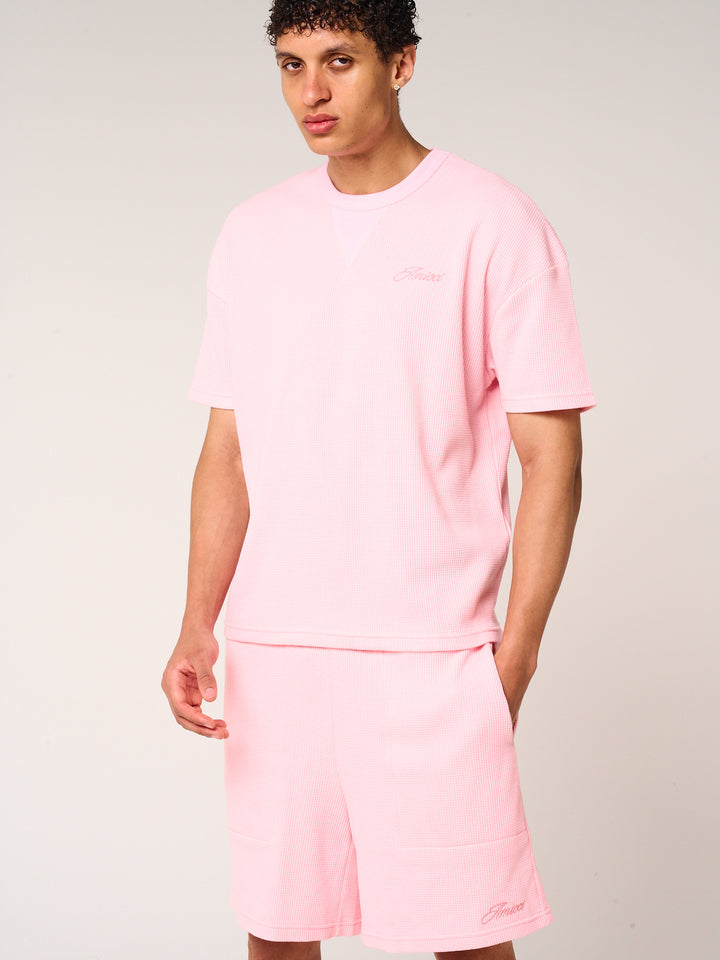 Tempest Waffle Knit Shorts Pink