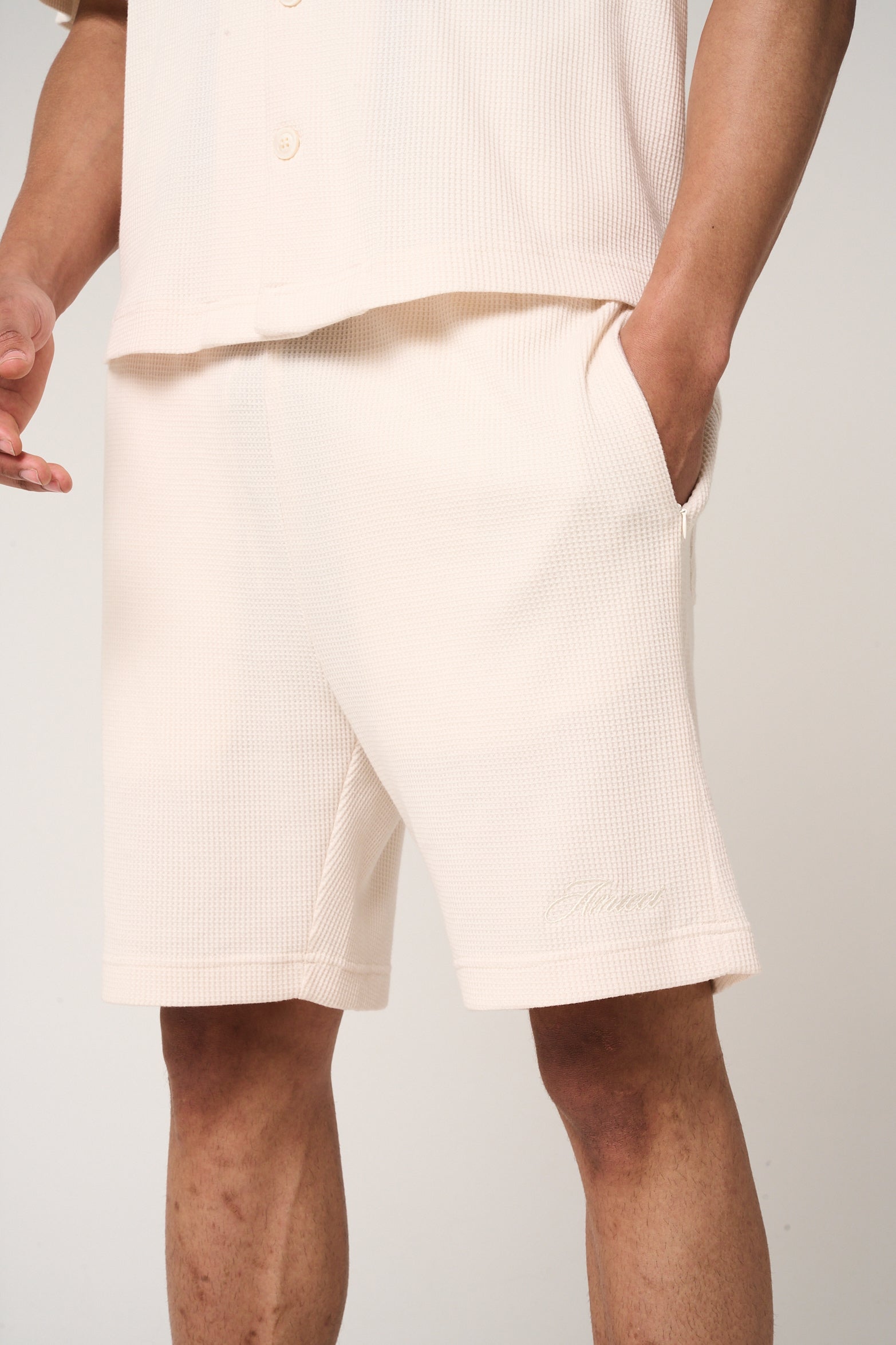 Cairo Waffle Knit Shorts Beige