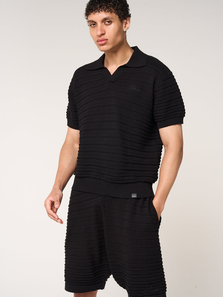 Dune Knitted Polo Black