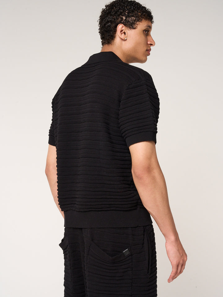 Dune Knitted Polo Black