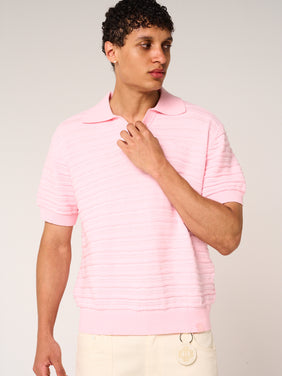 Dune Knitted Polo Pink
