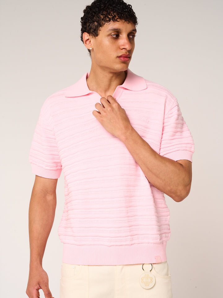 Dune Knitted Polo Pink