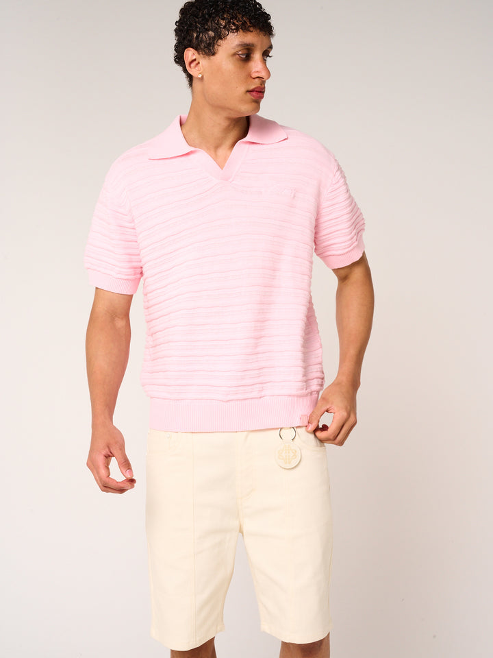 Dune Knitted Polo Pink