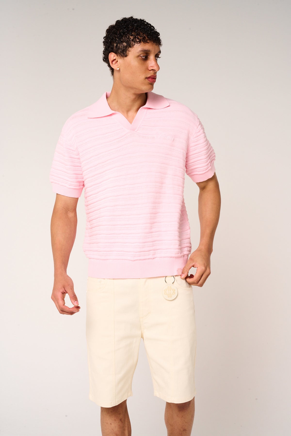 Dune Knitted Polo Pink