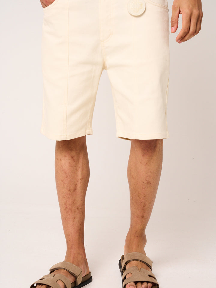 Sarito Cotton Twill Shorts Cream