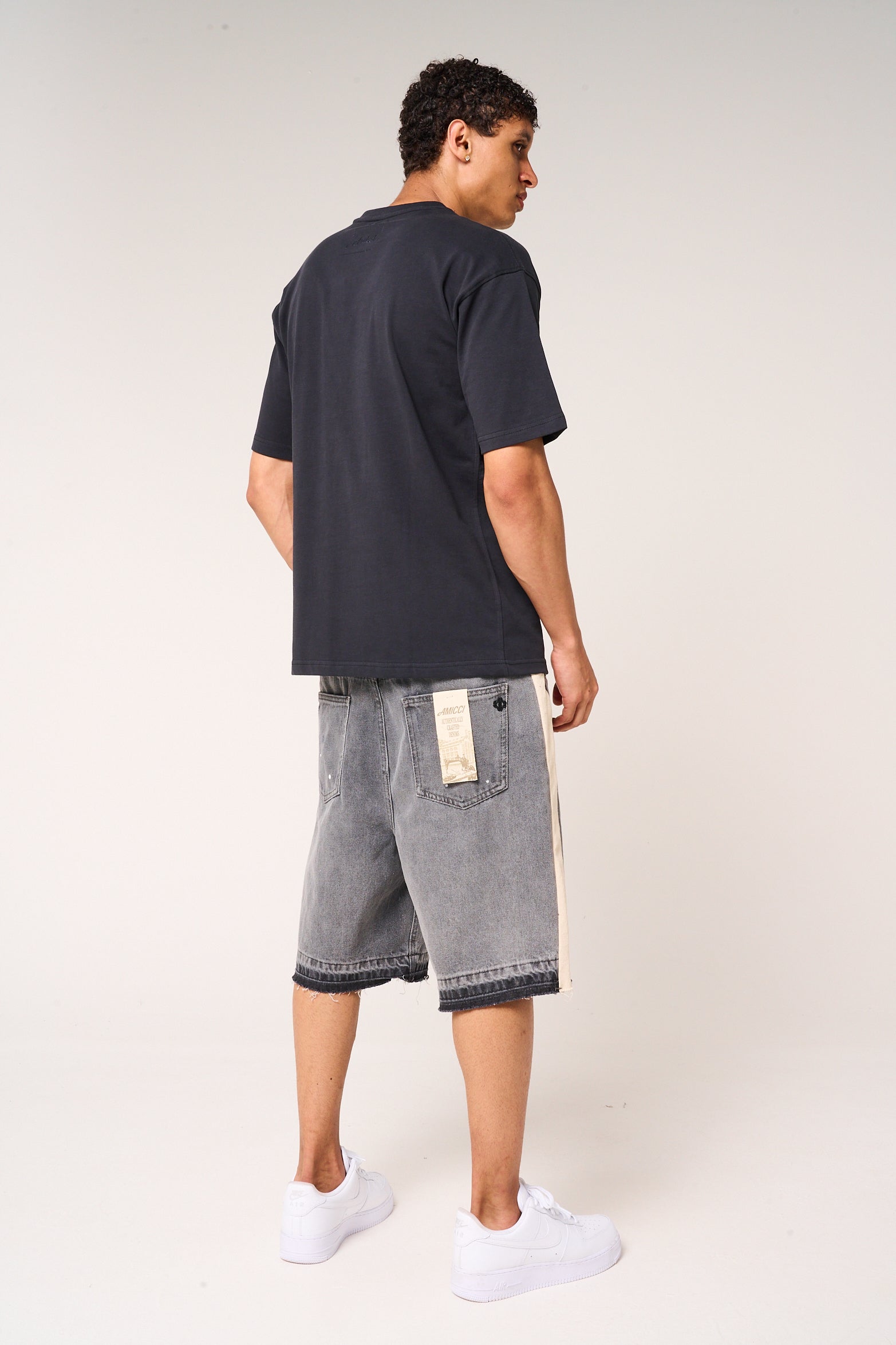 Karim Embossed Logo T Shirt Black