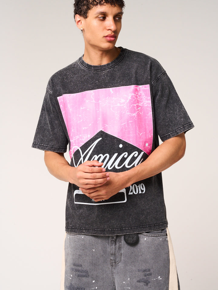 Rimini Graphic T Shirt Washed Black