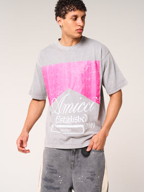 Rimini Graphic T Shirt Grey