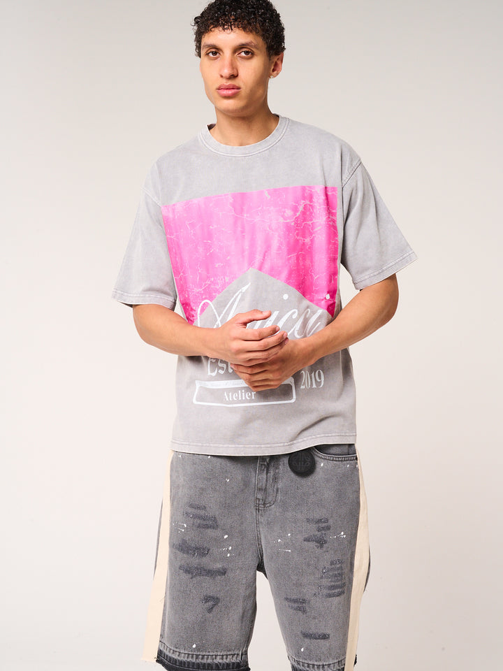 Rimini Graphic T Shirt Grey