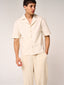 Kailani Short Sleeve Linen Shirt Beige