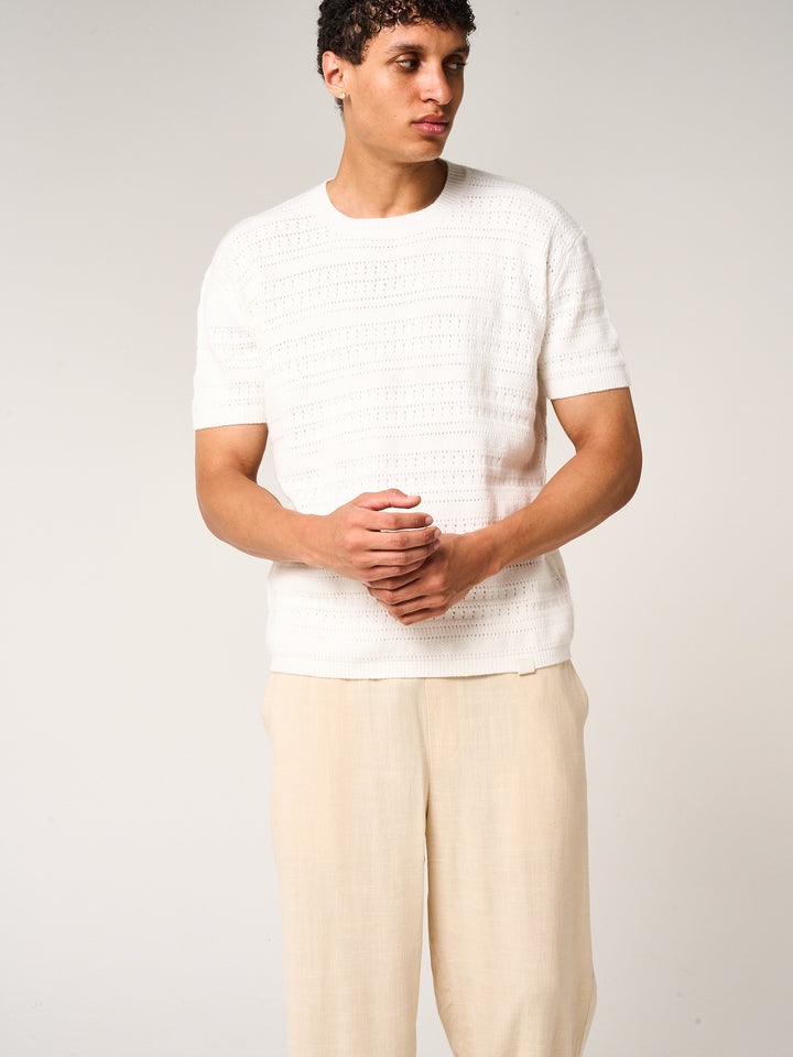 Araz Knitted Patterned T Shirt White