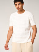 Araz Knitted Patterned T Shirt White