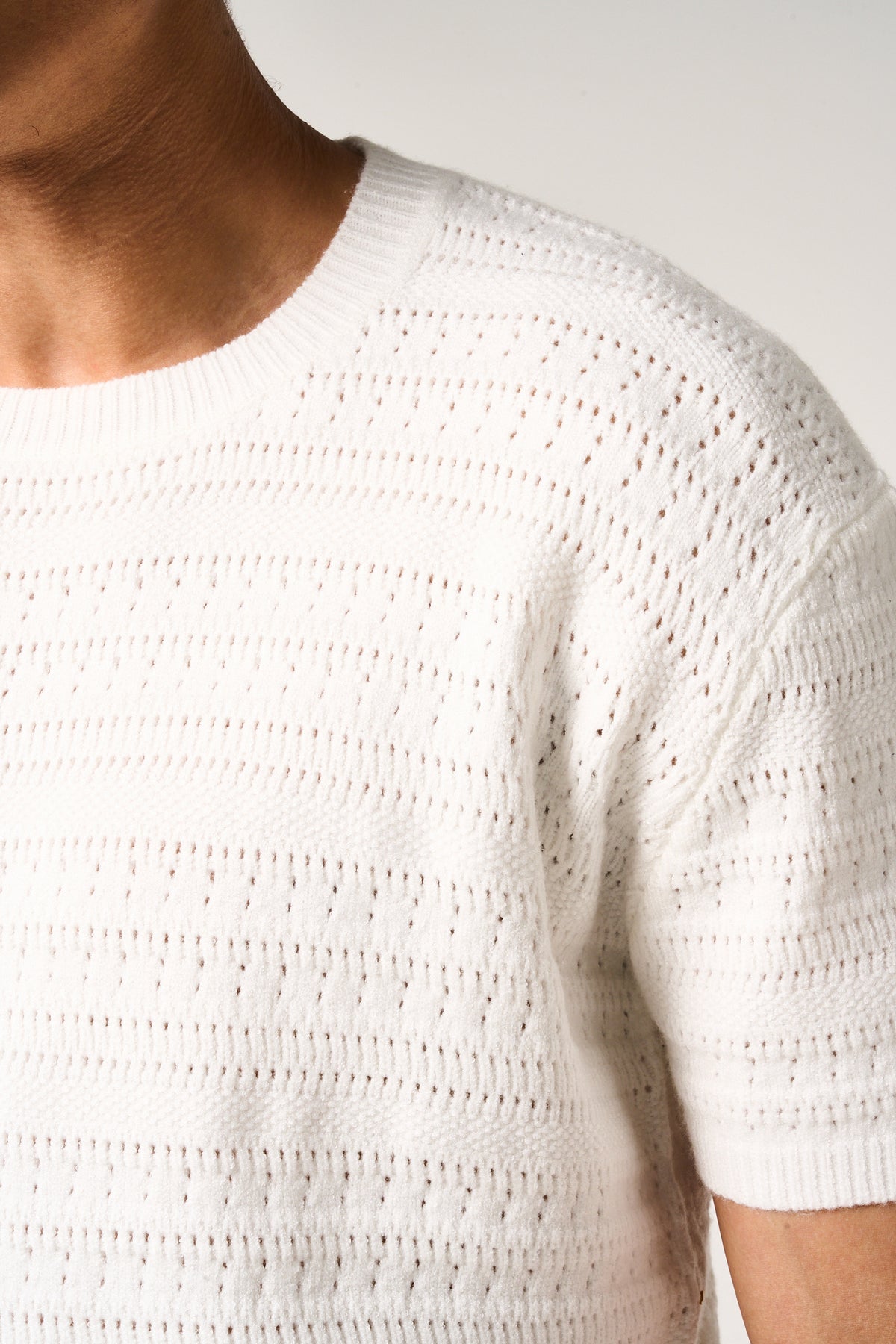 Araz Knitted Patterned T Shirt White