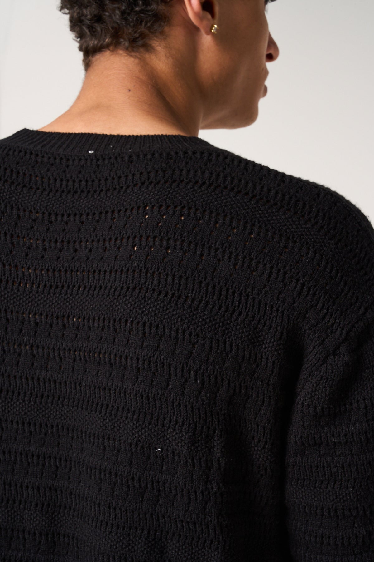 Araz Knitted Patterned T Shirt Black
