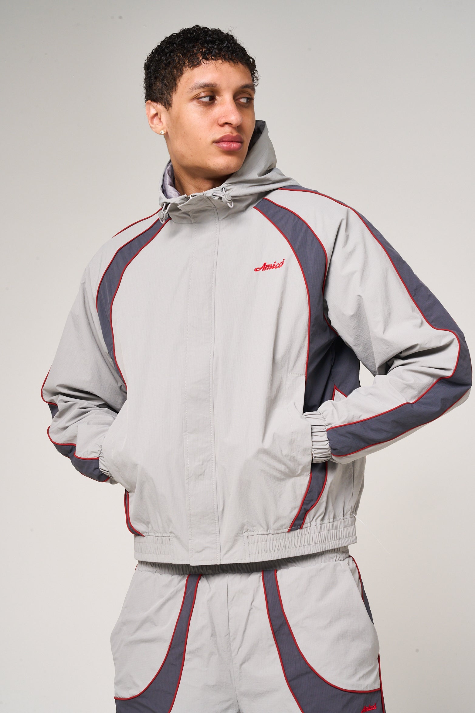 Placido Grey Shell Windbreaker