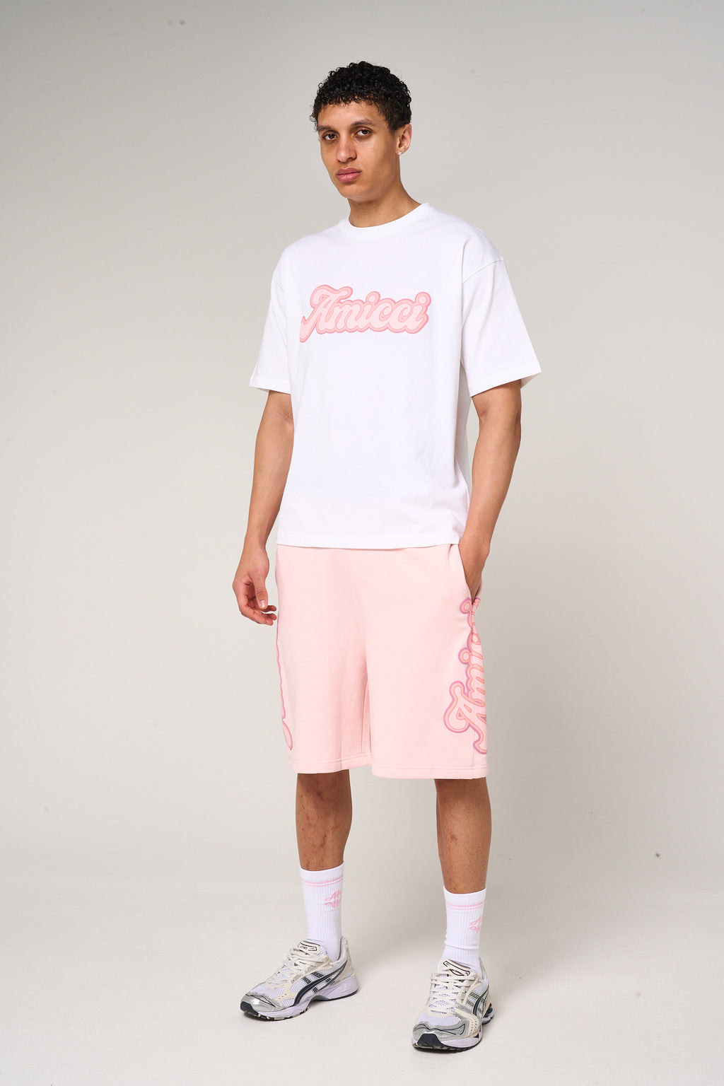 Rachid Logo Printed T Shirt Pink