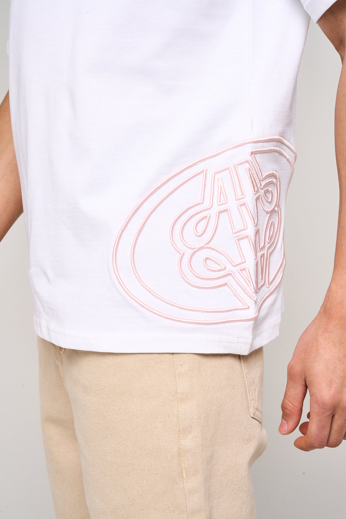 Fares Logo Embroidery T Shirt White