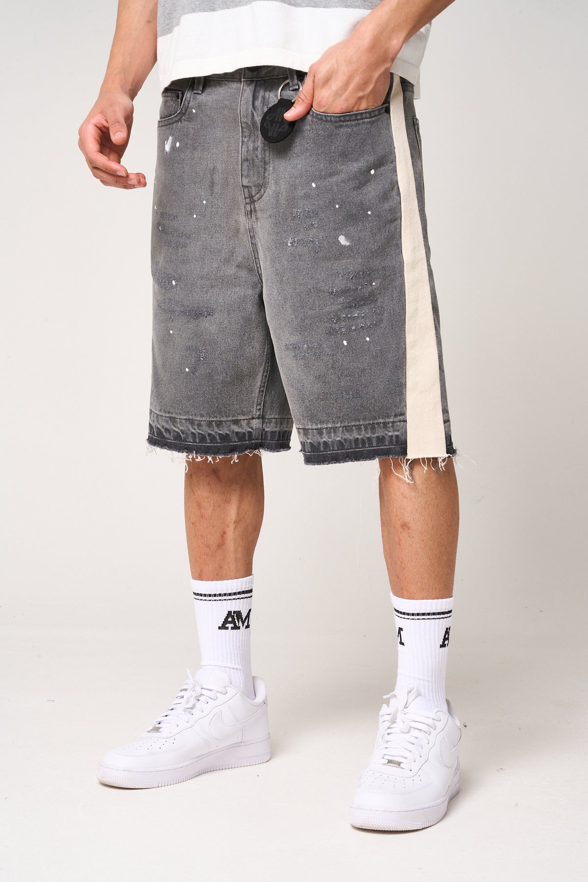 Maranello graue Denim-Shorts
