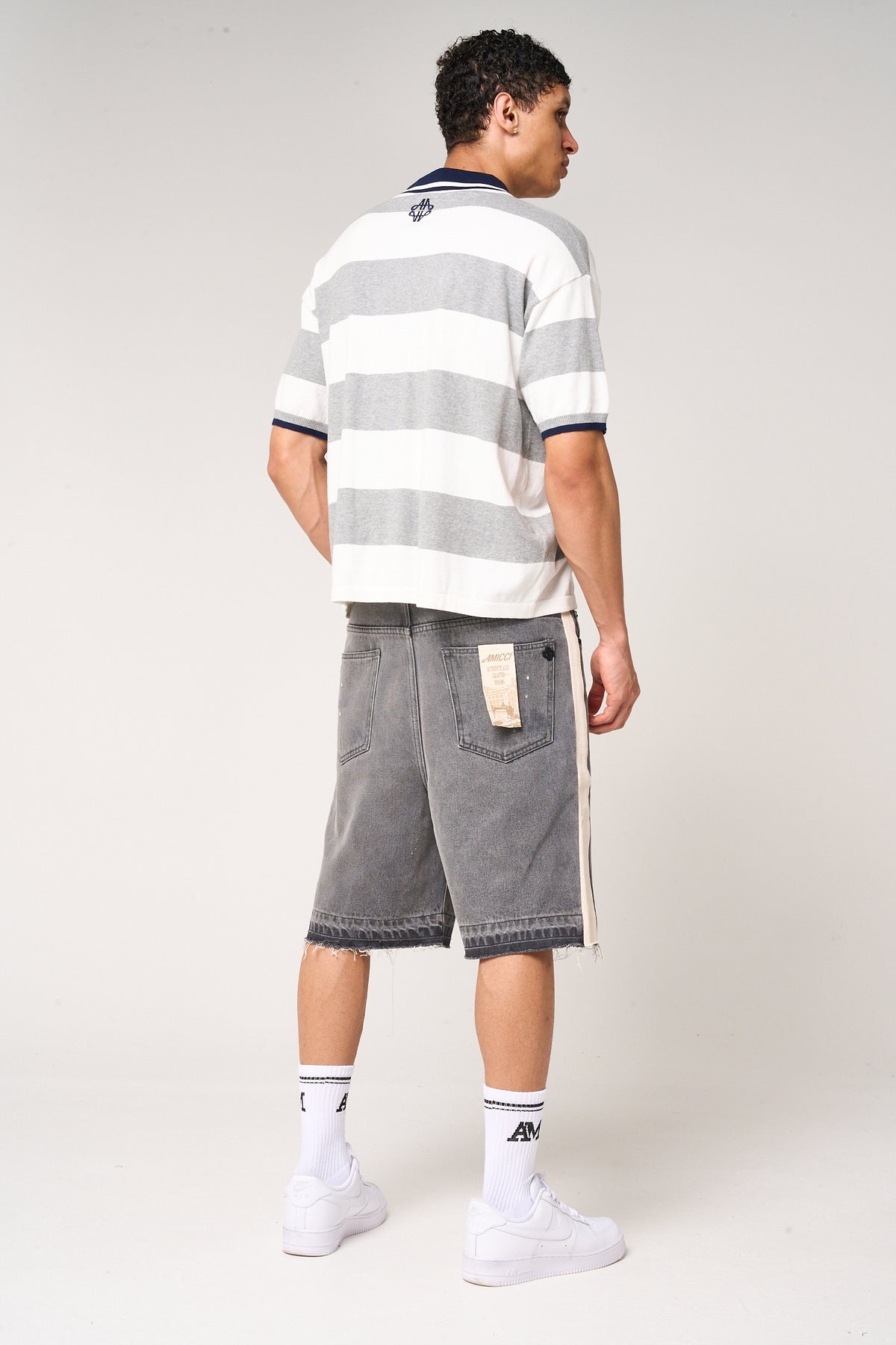 Maranello graue Denim-Shorts