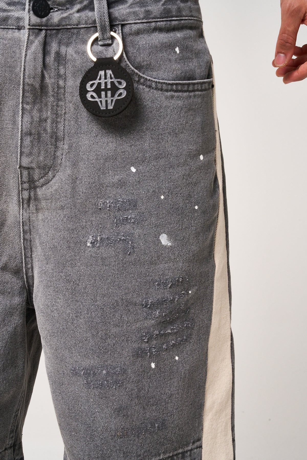 Maranello graue Denim-Shorts
