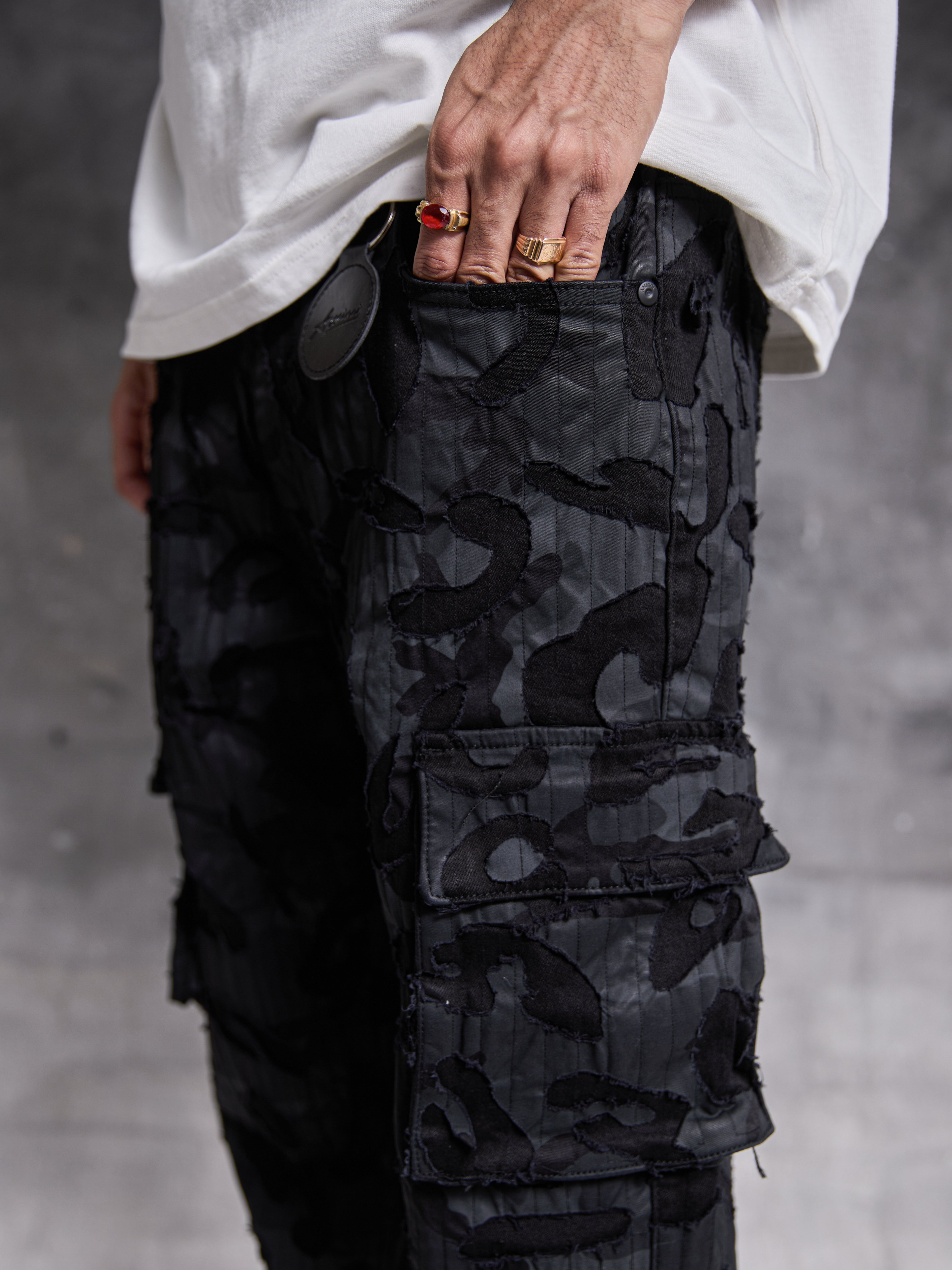 Jeans de mezclilla negra Geragio